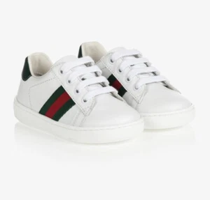 Gucci Ace leather trainers lace up kids size EU 30 UK 12 BNWT RRP £250 - Picture 1 of 16