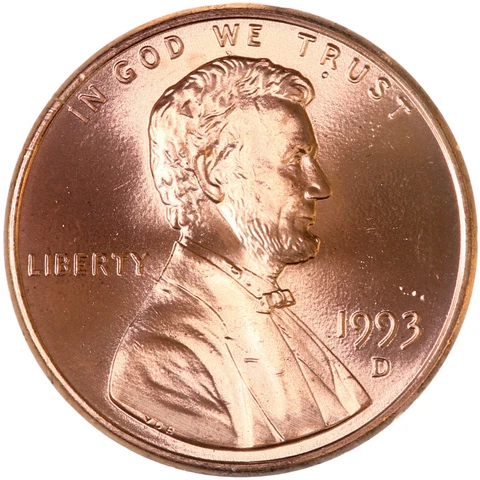 1993 D Lincoln Memorial Cent BU Penny US Coin Cover