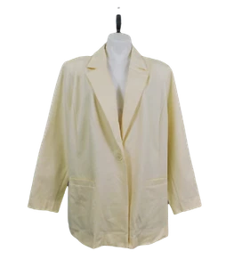Joan Rivers Signature Ponte Knit Blazer, Size 2X, Ivory, New - Picture 1 of 6