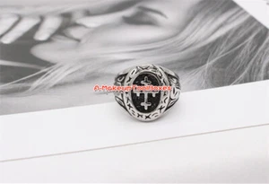 Men's Stainless Steel Christian Jerusalem Patriarchal Cross Ring 7-13# J541 - Picture 1 of 8