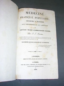 Médecine populaire Rosiau 1839 empoisonnés asphyxiés embryologie sacrée - Picture 1 of 2