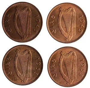Ireland. Republic 1943, 1949, 1953 (2) Bronze 1/2 Penny. Brilliant UNC. KM#10 - Picture 1 of 2