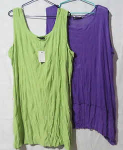 2 X EVERSUN STRETCH TUNICS NWT GREEN & PURPLE NWOT 18 and 20 - Picture 1 of 4