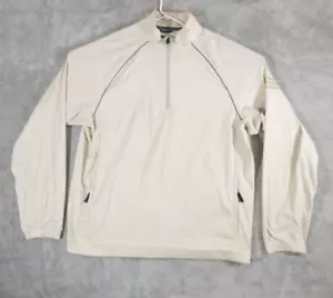 Adidas Pullover Men's Size Large Long Sleeve 1/2 Zip Beige Jacket Casual - Picture 1 of 12