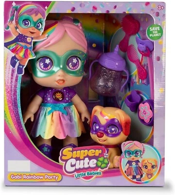 FEBER Super süße Regenbogen Gabi & Sun Party Puppe & Welpe brandneu