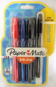 Paper Mate Inkjoy Ballpoint Pen's Assorted Colours Pk Of 8 - Picture 1 of 1