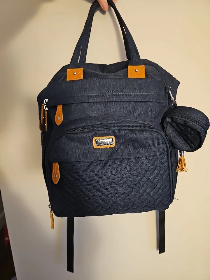 BabbleRoo Diaper Bag Backpack Baby Essentials Travel Tote Multi function Blue - Image 1 of 4
