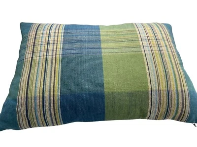 "Almohada decorativa a rayas texturizada almohada de sofá 24"" verde azul" Foto 1 de 4