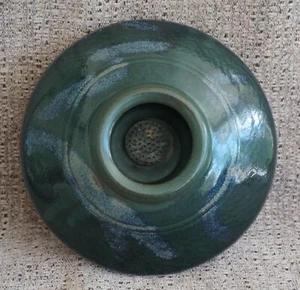 Jack Boyle 2002 Studiokeramik HOCKENE VASE mit FROSCH - 6 1/4" Durchmesser - Bild 1 von 6