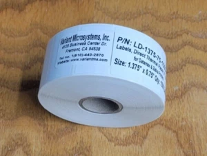 Direct Thermal 1.375" x 0.75" Paper Labels, 1" core, for small printers-12 ROLLS - Picture 1 of 2
