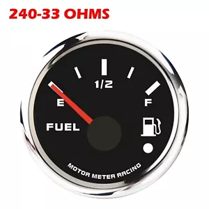 W PRO 52mm 2-1/16" Medidor de nivel de combustible 240-33 ohmios Blanco LED Advertencia Impermeable - Imagen 1 de 8