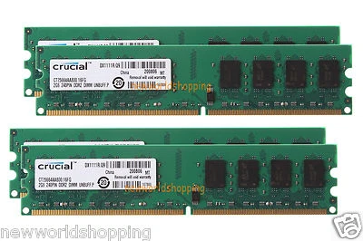 Crucial 8GB 4X 2GB DDR2 PC2-6400 800MH​z 240pin DIMM Dekstop Memory RAM PC6400 - Image 1 of 4
