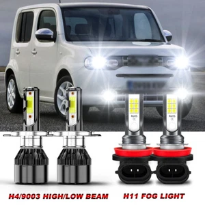 Kit combinado de faros LED + luces antiniebla 4 piezas Fit Nissan Cube 2009-2014 H4 H11 - Imagen 1 de 17