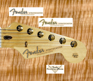 1 pcs Decalcomania Decal tipo Fender Stratocaster Vntg Chitarra Guitar Gold-Grey