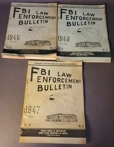 FBI Law Enforcement Bulletin Director J Edgar Hoover Lot of 3 1945 1946 1947 - Picture 1 of 12