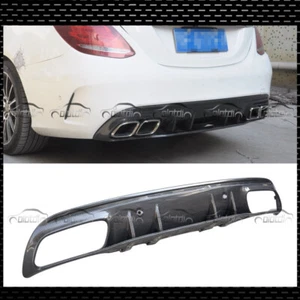 Carbon Fiber For Mercedes Benz W205 C43 C63 AMG 2014-2019 Rear Bumper Diffuser - Picture 1 of 12