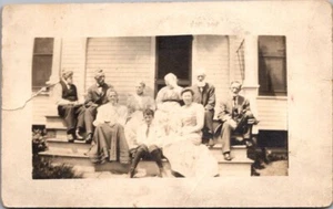 FAMILY PORTRAIT in front of House RPPC Postcard - Picture 1 of 2
