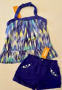 NWT Girls 6 Gymboree “SPARKLE SAFARI” Cotton 2pc HALTER TOP & CUFFED SHORTS Set - Picture 1 of 6
