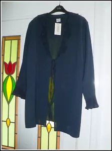 FISSER CO-ORDINATES - STUNNING NAVY BLUE LIGHTWEIGHT JACKET SIZE 20 - TIE FRONT - Picture 1 of 3