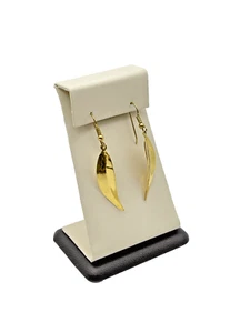 Gold-Plated Minimalist Boho Feather Earrings - Picture 1 of 2