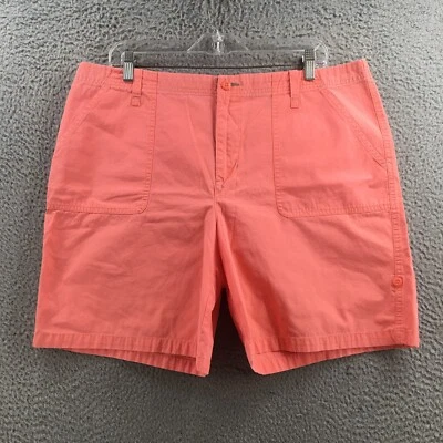 Pantalones cortos chinos Eddie Bauer para mujer 16 algodón coral liso tiro alto cremallera mosca Foto 1 de 4