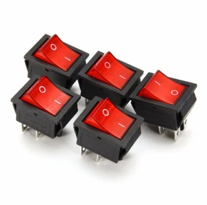 5pcs Lampada Rossa Chiusura Luce Mini Barca Interruttore a bilanciere Interruttore Alimentazione 4 Pin On/Off - Foto 1 di 5