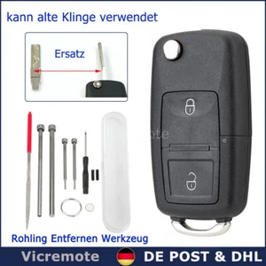 2 Tasten Klappschlüssel Gehäuse Für VW Transporter T4 T5 Sharan Multivan Touran - Bild 1 von 10