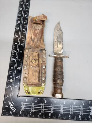 Faca de sobrevivência vintage Camillus Pilot com bainha 10/1969 - Imagem 1 de 4