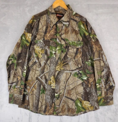 Outfitters Ridge Men's XL Shirt Realtree Hardwoods Logo Camouflage Ripstop - Image 1 of 4