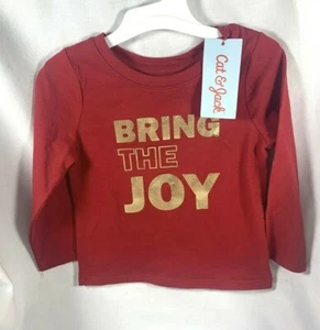 NEU CAT & JACK WEIHNACHTEN URLAUB ROTES SHIRT BRING THE JOY 18 MONATE  - Bild 1 von 4
