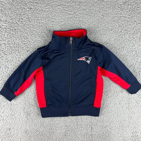 New England Patriots Baby Boys 12M Blue Baby Toddler Long Sleeve Jacket Full Zip Cover