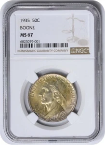 1935 Boone Commemorative Half MS67 NGC - Picture 1 of 2