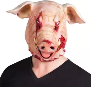 HORROR ZOMBIE SCHWEINE MASKE Halloween Schlachter blutige Sau Fleischer Butcher - Bild 1 von 5