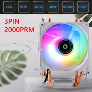 CPU Cooler 3 Pin 2000RPM Radiator Heat Sink Desktop PC Case Cooling Fan Quiet - Picture 1 of 7