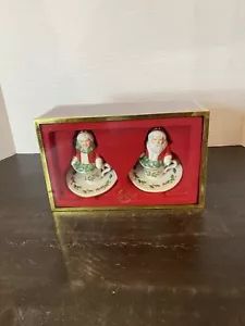 Vintage Lenox Holiday Santa & Mrs. Claus Salt & Pepper Shakers New in Box - Picture 1 of 8