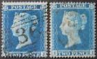Sg.19/20 2d dp Blue & pale blue Small Crown Watermark, Perf 16, fine used.