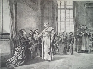 Vatican Rome Audience With Pope Pius IX Catholic Church Harper's Weekly 1873 - Picture 1 of 2
