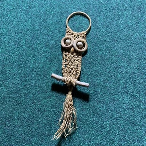 MCM Yute Boho Estilo Macramé Búho 14” 4” - Imagen 1 de 9