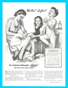 Listerine antiseptic children medicine colds and flu vintage print ad 1948 - Picture 1 of 3