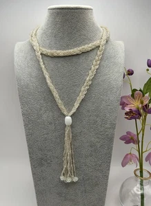 Collar Semilla Cuentas, Color Marfil y Blanco - Imagen 1 de 2