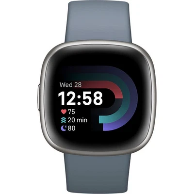 Fitbit CMS Waterproof Smart Watch S/L Waterfall Blue/Platinum Aluminium Case - Image 1 of 4