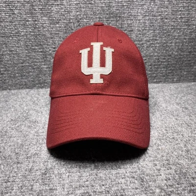 Indiana Hoosiers Hat Cap Fitted Mens Medium Red White NCAA Basketball Script - Image 1 of 4