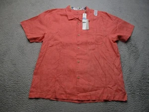Camisa Tommy Bahama Para Hombres XL Luz Habana Coral Lino Mar Vidrio Campamento Manga Corta - Imagen 1 de 12