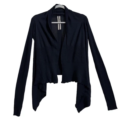 Rick Owens Women's Medium Performa FW20 B Lapis Blue Wool Drape Cardigan Sweater - Image 1 of 4