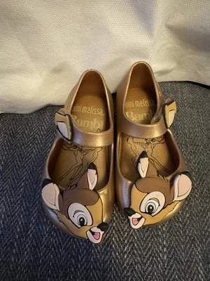 Mini Melissa Gold Brown Bambi Shoes Sandals US Kids Size 5 New - Image 1 of 4