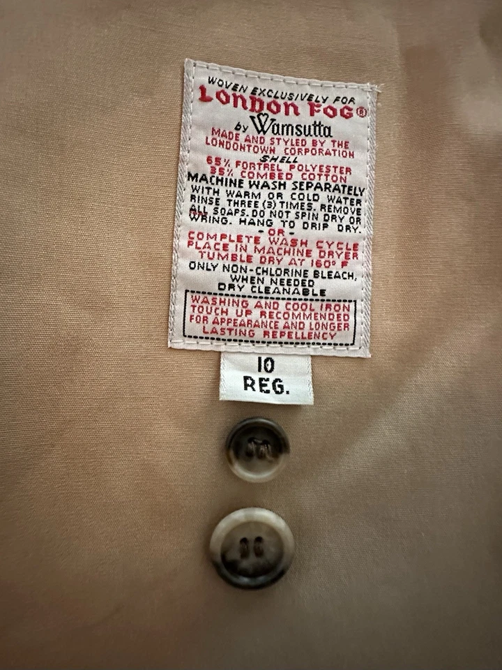Gabardina vintage London Fog - talla 10 regular Foto 1 de 4