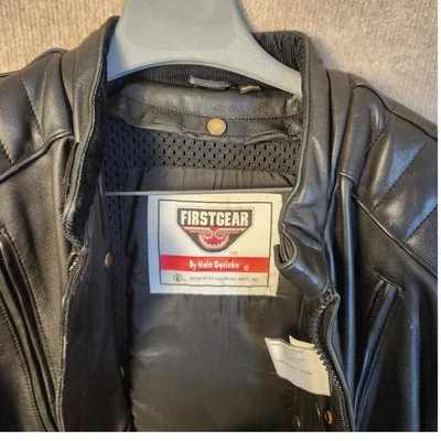 Firstgear Leather Motorcycle Jacket Moto Biker Black Riding - Image 1 of 4