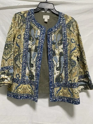Chaqueta Chicos Talla 2 Damas Azul Y Verde Con Elaborados Bordados Y Lentejuelas Foto 1 de 4