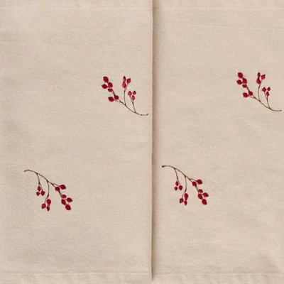 IB Laursen Table Runner Tradition With Winter Berries Branch Embroidered - Image 1 of 4