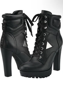 Guess Womens Tanisa Lace Up Round Toe Platform Combat & Lace-Up Boots Size 7.5 - Picture 1 of 4